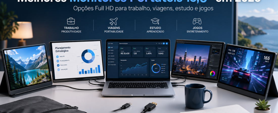 Os 4 Melhores Monitores Portáteis para Notebook e Trabalho em 2026